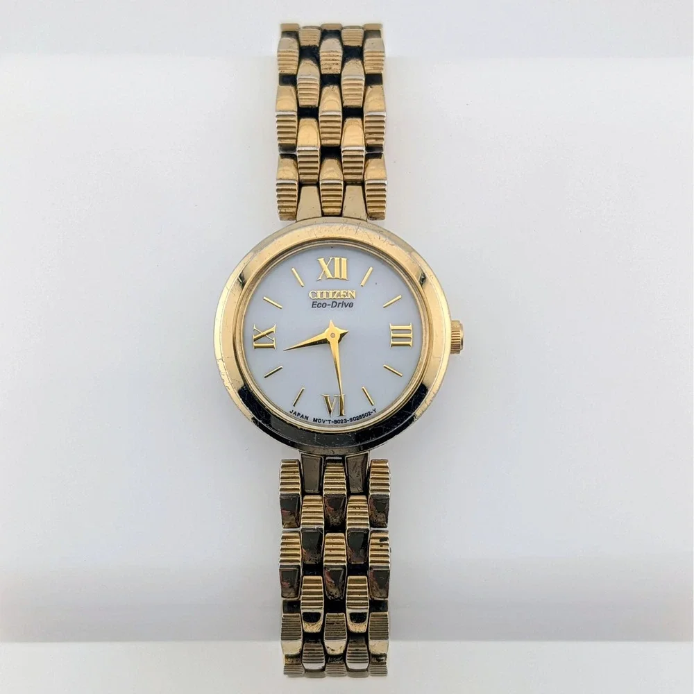Citizen Eco-Drive B023-S015481 Women's Watch Gold Tone Sunburst New Capacitor